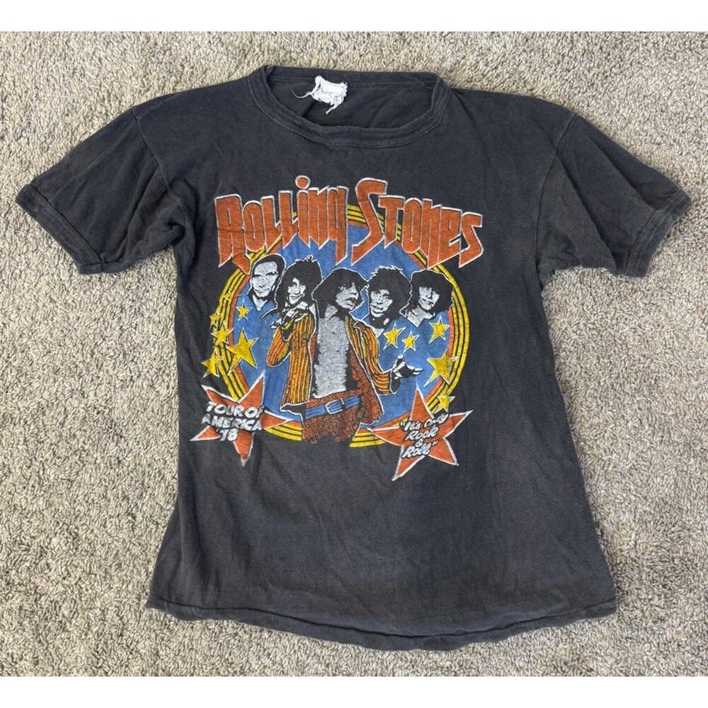 Original Vintage ROLLING STONES 1978 US/World Tour Rock & Roll 2 Sided T-Shirt S